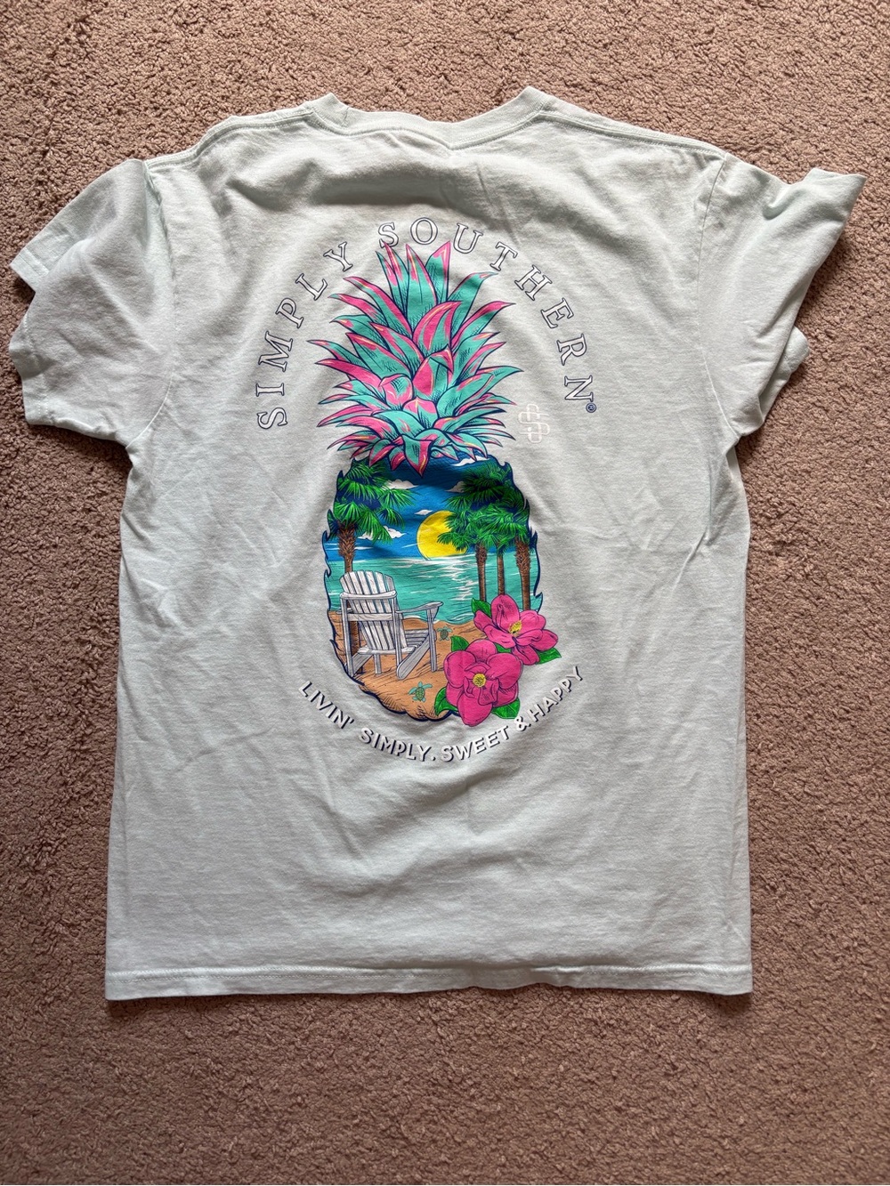 Simply Southern Pineapple Beach Shirt •Size M